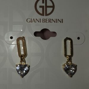 Giani Bernini Gold and Silver Heart Drop Earrings